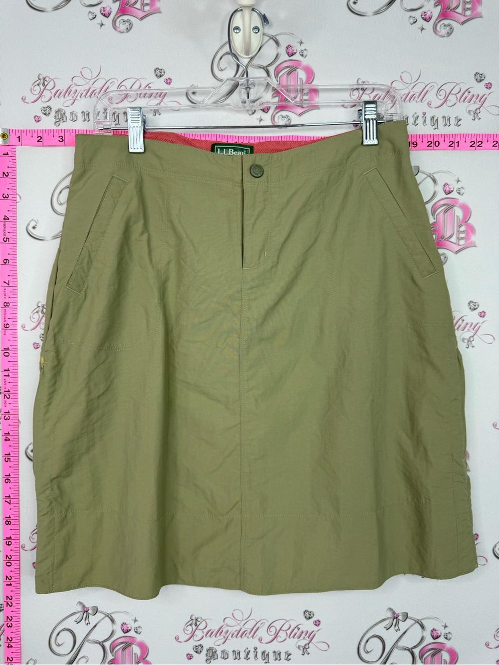 L.L. Bean skirt misses Olive A-Line Skirt with Side Pockets